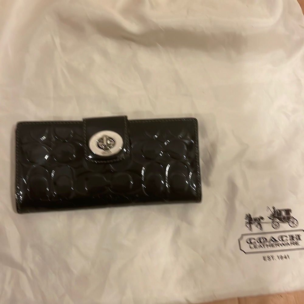 Black Patent Leather Coach Wallet